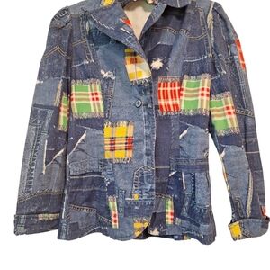 70s Faux Patchwork Blazer Size Small